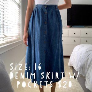 Denim Midi Skirt